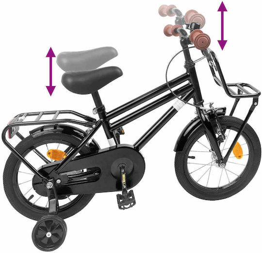 vidaXL Bicicletă Copii BMX Neagră 12"