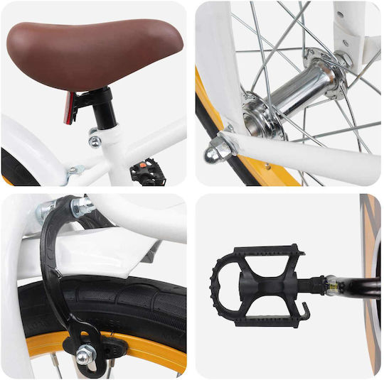 vidaXL 16" Παιδικό Ποδήλατo BMX Λευκό