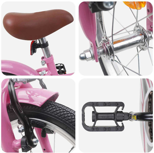 vidaXL 16" Детско Колело BMX Розово