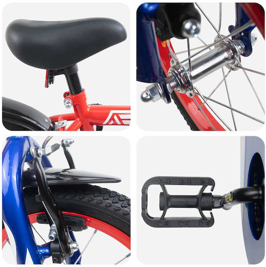 vidaXL 16" Детско Колело BMX Червено