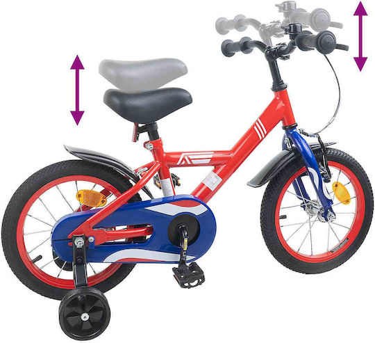 vidaXL 16" Детско Колело BMX Червено