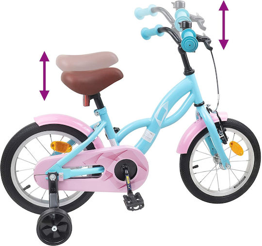 vidaXL Bicicletă Copii BMX 14" Albastru Deschis