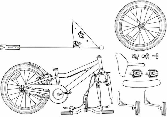 vidaXL 14 Zoll Kinderfahrrad BMX Schwarz