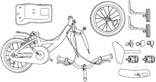 vidaXL 14" Παιδικό Ποδήλατo BMX Λευκό