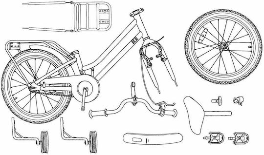 vidaXL 12" Kinderfahrrad BMX Weiß