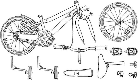 vidaXL 16" Kids' BMX Bicycle Red