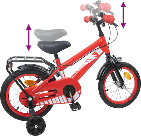 vidaXL 14" Детско Колело BMX Червено