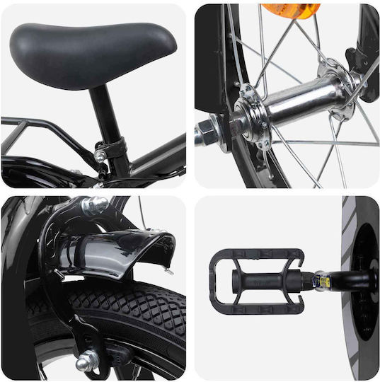 vidaXL Bicicletă Copii BMX Neagră 14"