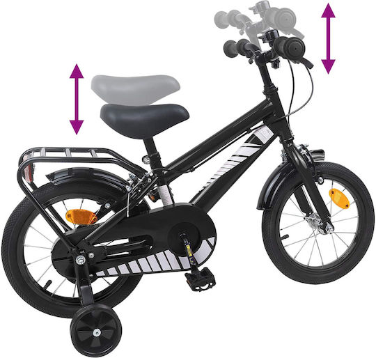 vidaXL Bicicletă Copii BMX Neagră 14"