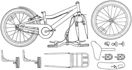 vidaXL 16" Παιδικό Ποδήλατo BMX Γκρι