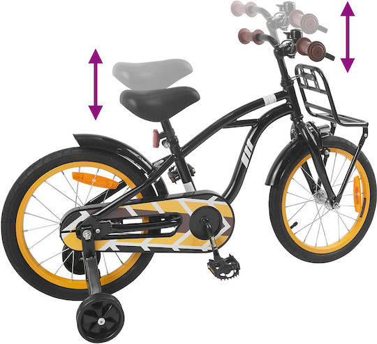 vidaXL 16" Παιδικό Ποδήλατo BMX Μαύρο