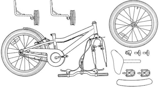 vidaXL Bicicletă Copii BMX Portocalie 12"