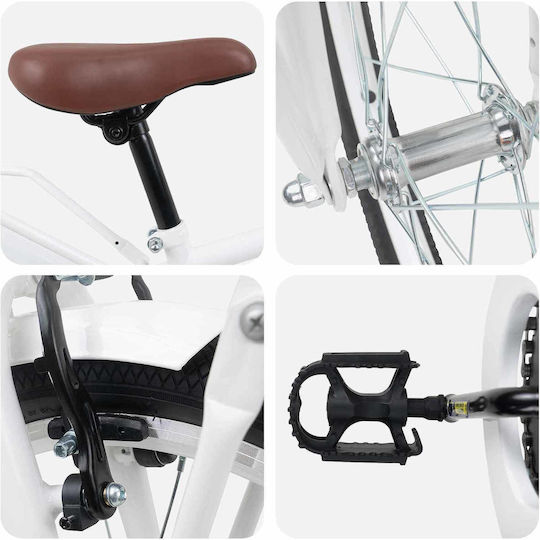 vidaXL Bicicletă Copii BMX Albă 20"