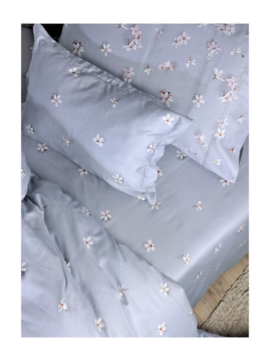 Down Town Home Jasmine Bed Sheets Set King Size 270x245cm White 4 Pieces