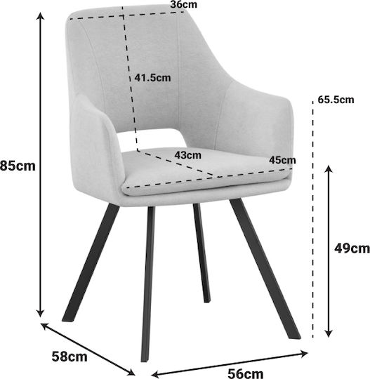 Nordo Ess- und Küchenstühle Metallisch Grau 2Stücke 56x58x85cm