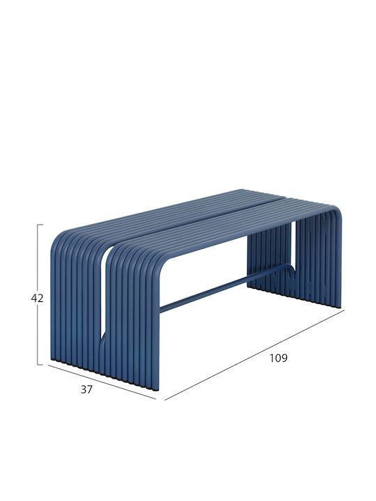 Intrepid Outdoor Bench Metallic Blue 105.5x38x42cm