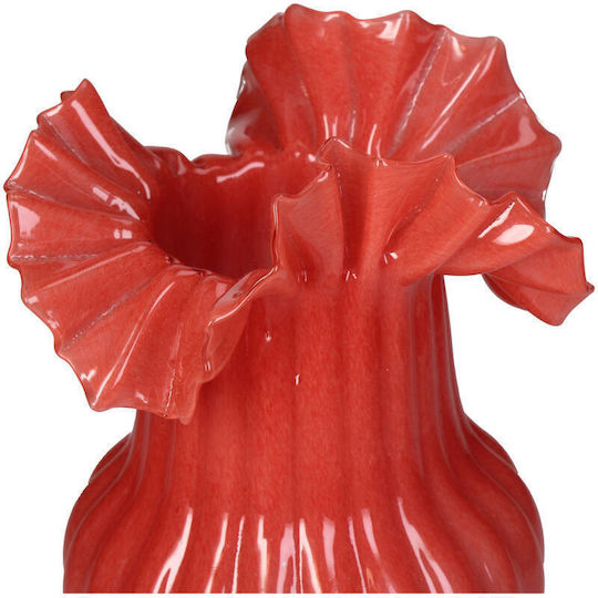 Decorative Glass Vase Red 14x14xH25cm
