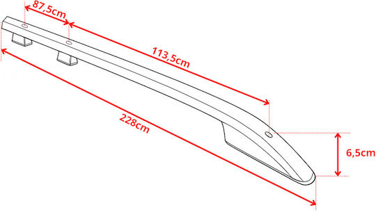 Roof Rails Ford Transit Custom Short 2012-2023 Color Black L1