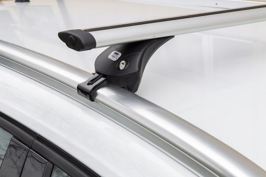 Amos Amos Autodachträger aus Aluminium für Ford Focus 2019 mit Dachträgerfüßen Silber