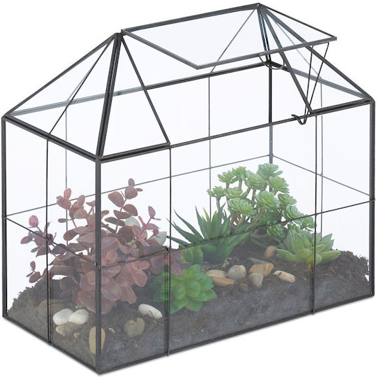 Relaxdays Vase Glas Schwarz 27x15xH30cm Relaxdays Vase Glas Schwarz 27x15xH30cm