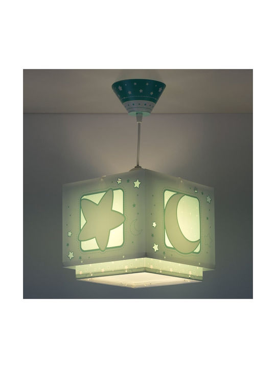 Ango Moonlight Single-Light Kids Ceiling Light Pendant Plastic E27 Green