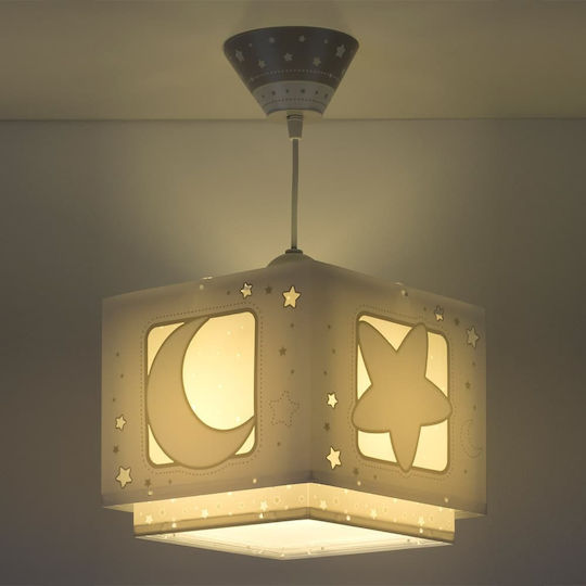Ango Single-Light Kids Ceiling Pendant Light Made of Plastic 15W with E27 Socket Gray
