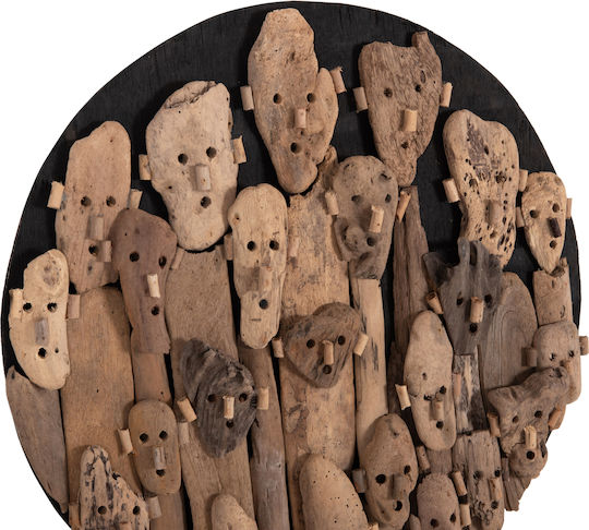 HomeMarkt Handmade Wall Decor Brown Wooden 62x62cm
