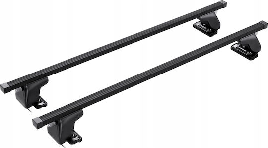 Amos Steel Universal Car Roof Bars Renault Captur 5D 2013-2019 Set with Roof Rack Legs Black