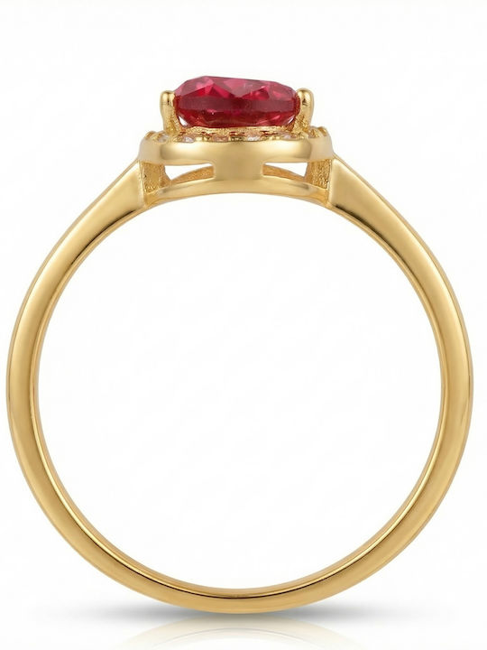 Kiriakos Gofas Set Women's Rings with Zircon from Gold Plated Silver