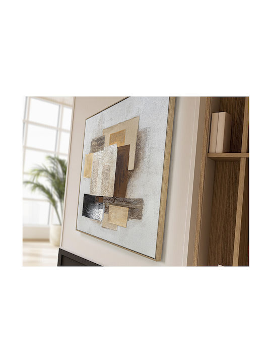 Πίνακας Acrylic 100x100 Capas Άσπρο Εκρού Καφέ Μαύρο Μπεζ Πολύχρωμο