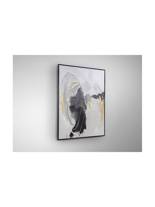 Acrylic Painting 75x100 Rasgos I White Grey Ecru Black Beige Gold