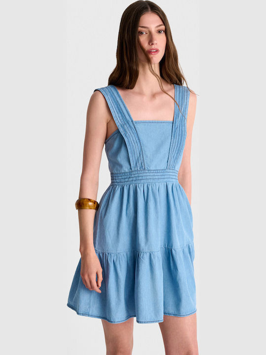 Summer Mini Denim Dress Blue 81253759 Light Blue
