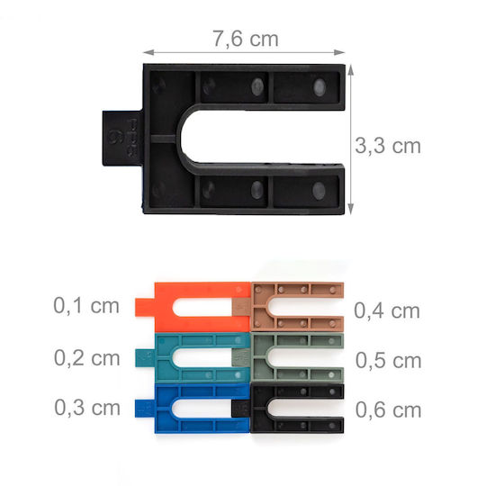 Distanțiere Din Plastic Relaxdays Set 144 Bucăți Albastre Verzi Portocalii 0.6x7.6x3.3 Cm