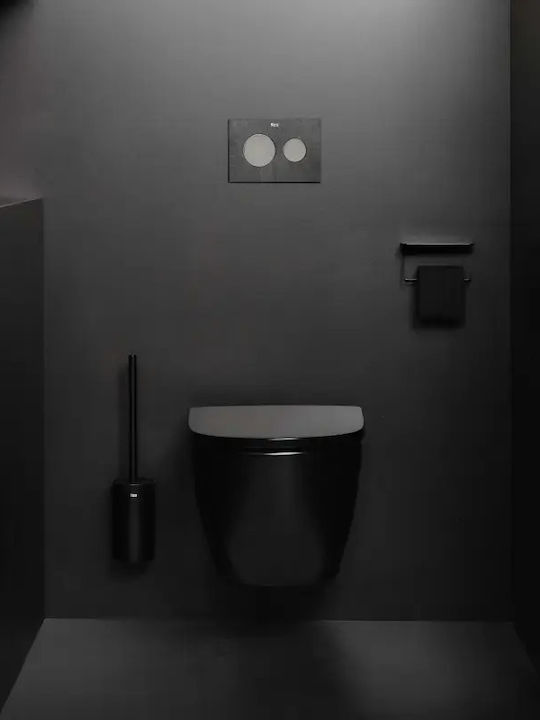 Roca Wall-Mounted Rimless Toilet with Cover Soft Close Black