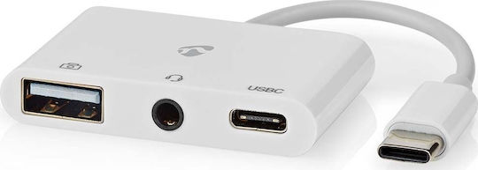 Nedis Hub 2 Ports USB 2.0 with USB-C / USB-A Connection White