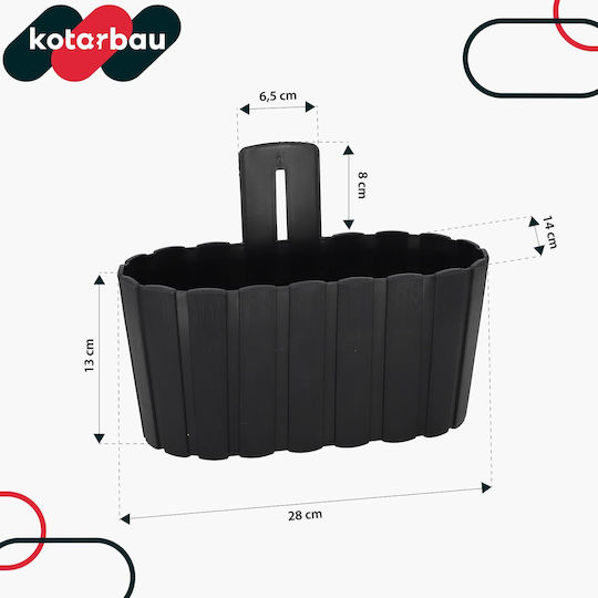 Kotarbau Пластмасова Саксия За Цветя Антрацит
