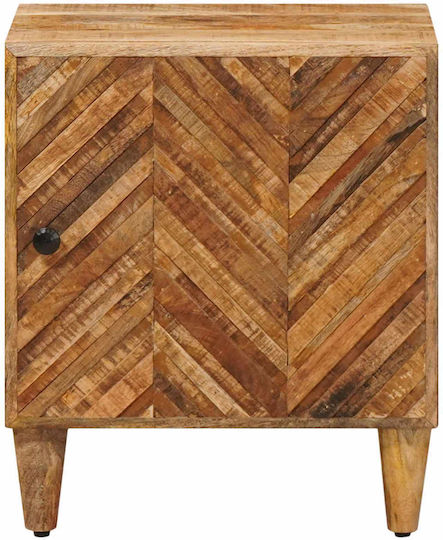 Нощно Шкафче От Масивно Дърво Кафяво 40x33.5x46см