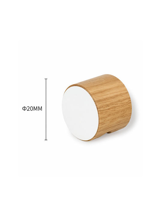Finetto Buton Mobilier Din Lemn Alb Billie Φ20mm 273-UPR1093#20