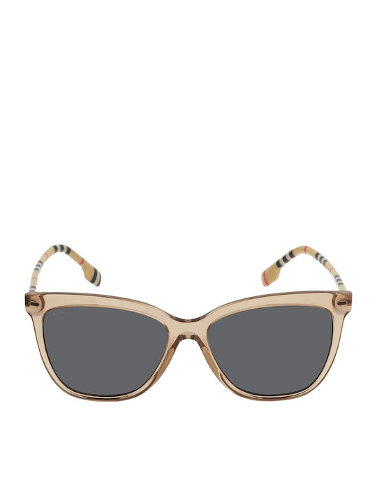 Burberry Women's Sunglasses with Beige Plastic Frame and Gray Gradient Lens BE4308 3856/87
