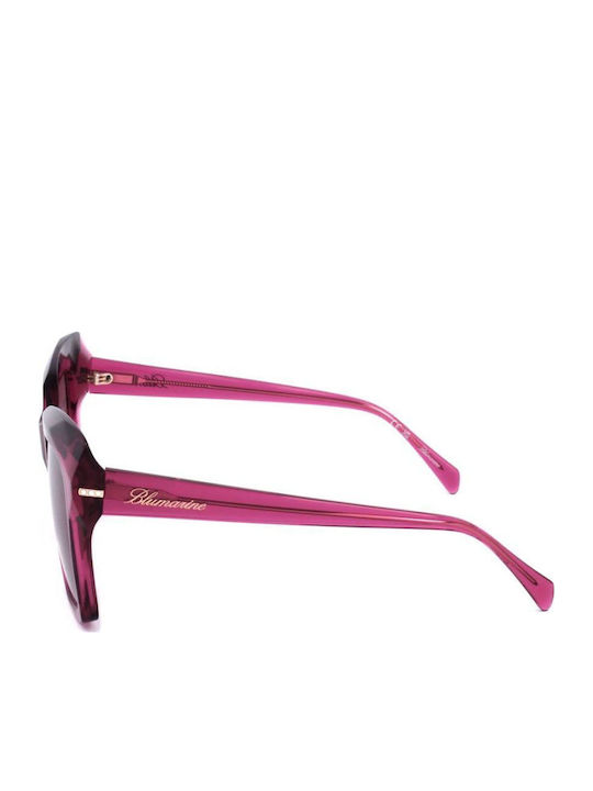 Blumarine Women's Sunglasses with Pink Plastic Frame and Brown Lens