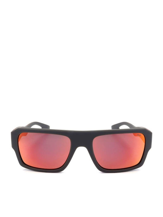 FILA Unisex Sunglasses with Black Plastic Frame and Red Polarized Mirror Lens SFI462 I41P