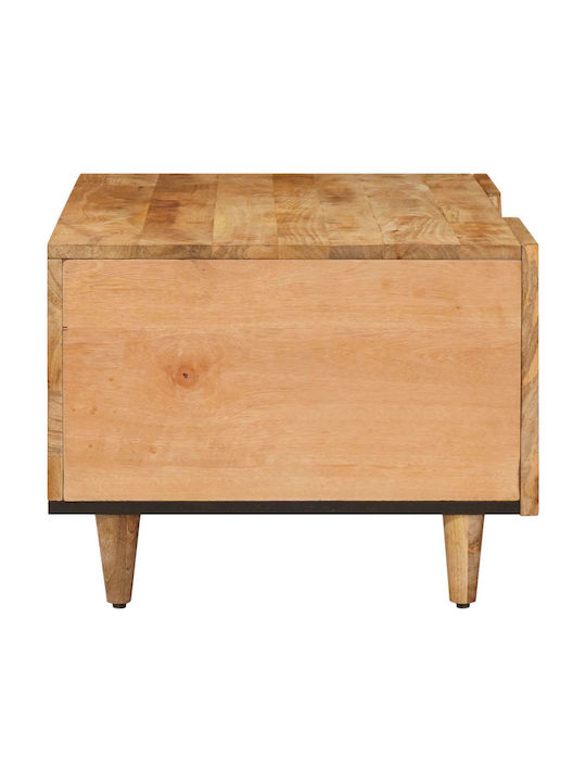 Rectangular Central Coffee Table Solid Wood Brown 100x54x40cm