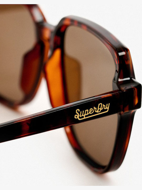 Superdry Men's Sunglasses with Brown Tartaruga Plastic Frame and Brown Lens W9710050A-F9X