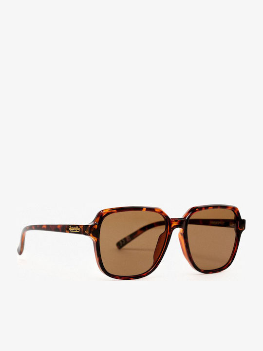 Superdry Men's Sunglasses with Brown Tartaruga Plastic Frame and Brown Lens W9710050A-F9X