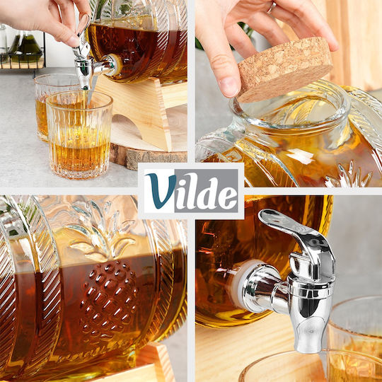 Vilde Vilde Glas Getränkespender mit Zapfhahn 3lt