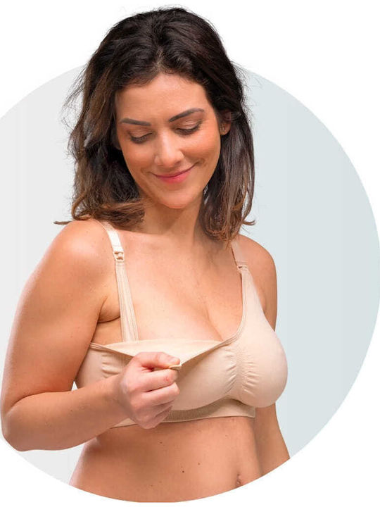 Carriwell Maternity & Nursing Sports Bra with Clips Beige