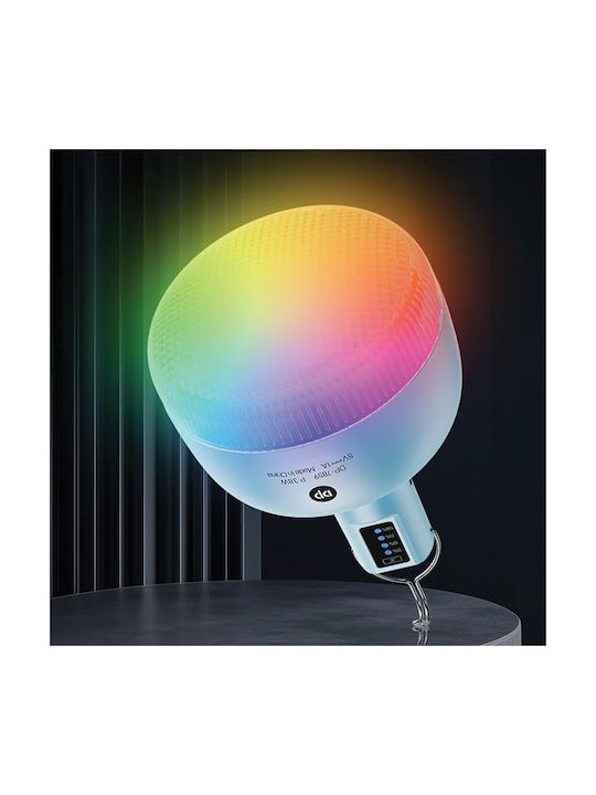 DP Craft Pendant Ceiling Light White LED with Multicolor RGB Lighting with Crystals 14x10cm