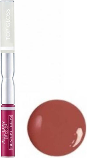Seventeen All Day Lip Color & Top Gloss Υγρό Κραγιόν Metallic 05 Habiscus 10ml