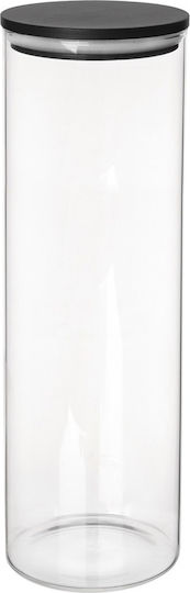Orion Glass Black Pasta Jar with Lid 1500ml