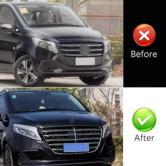 Μάσκα Mercedes-benz Vito W447 W448 24+ Amg Look Led Χρώμιο Μαύρο 1 Τεμάχιο